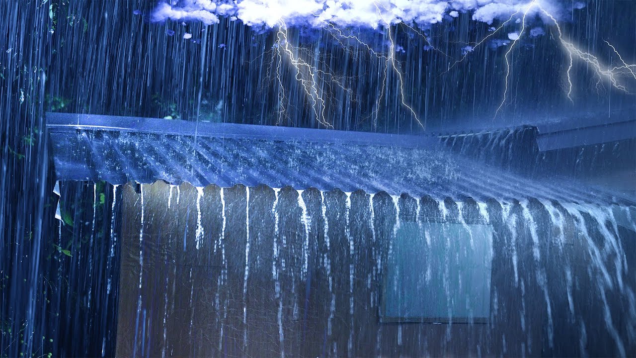 Relieve Stress to Fall Asleep Fast with Powerful Rain & Heavy Thunder ...