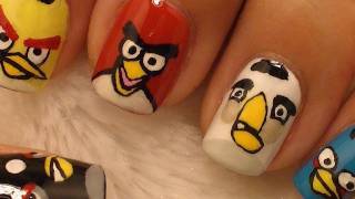Angry Birds Nail Art / Diseño de Pájaros enojados