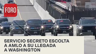 Fuerte dispositivo de seguridad acompaña convoy de AMLO tras su llegada a Washington - Noticias MX