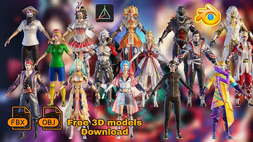 Characters 3d model pack pubg mobile prisma3d Blender bon fbx obj free download