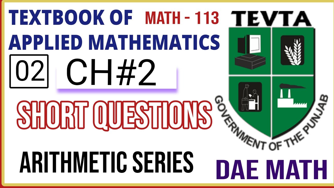 DAE Math Chapter No. 2 | Short Questions| Arithmetic Series| Math 113 |