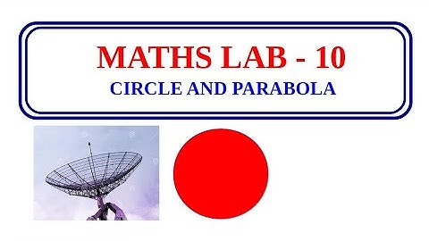 Maths Lab 10 | Circles and Parabola | 2024