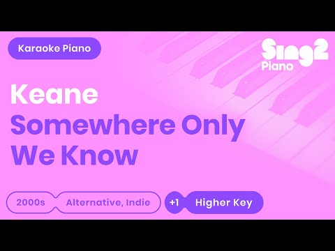 Keane Somewhere Only We Know Higher Key Piano Karaoke