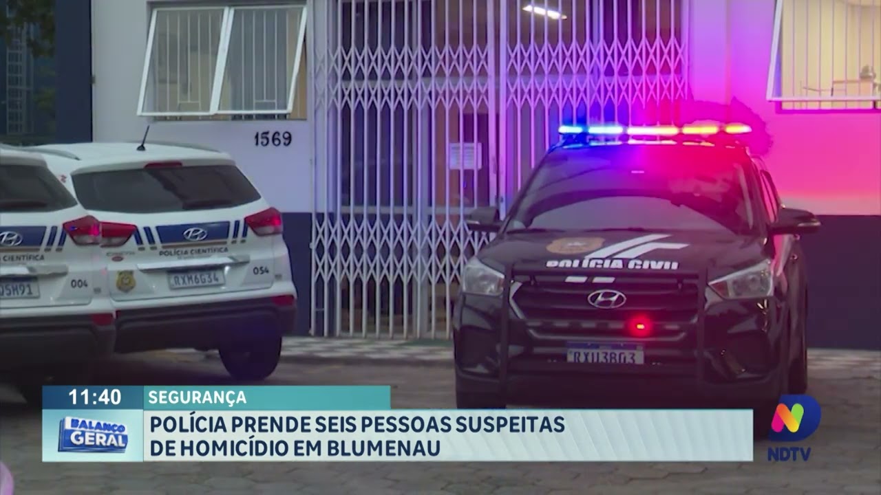 Segurança: polícia prende seis pessoas suspeitas de homicídio em Blumenau