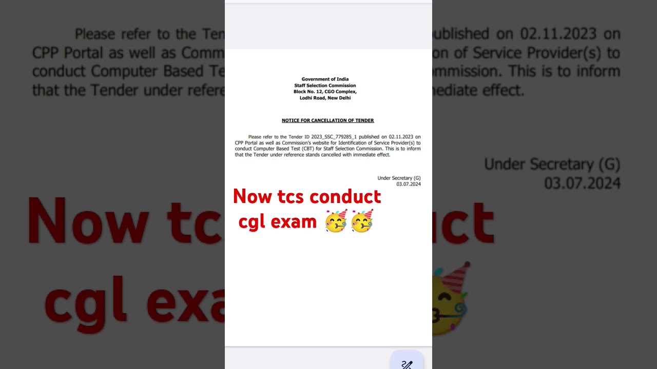 Good news for ssc cgl