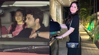 Karan Kundrra Tejasswi Prakash ￼ Zareen Khan Leaving from Birthday Party in Mumbai