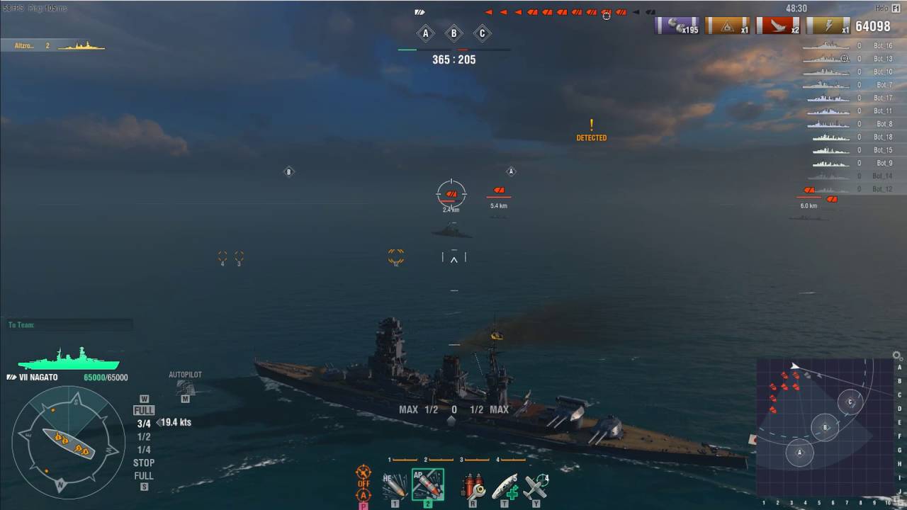 [World of Warships] 2016.09.17 (Test) Manual Fire Control for Secondary ...
