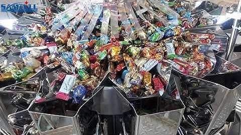 Automatic candy vertical weighing repacking machine, candy bagging machine