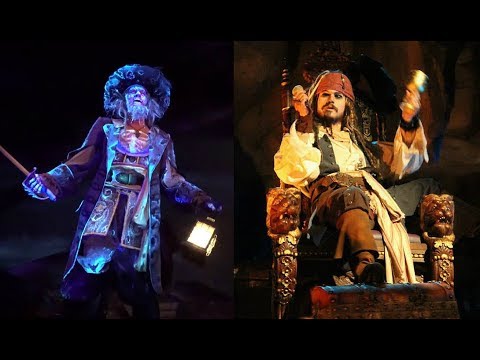 [4K] Pirates of the Caribbean Ride New Captain Barbossa Jack Sparrow ...