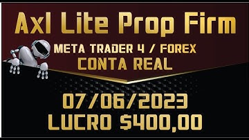 ROBÔ GRÁTIS - Axl Lite Prop Firm + Mesa Proprietária (Lucro $400,00)