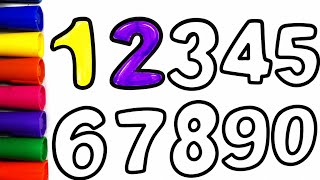 Números del 1 al 10 - Aprende los Números con Páginas para Colorear con Marcadores Grandes