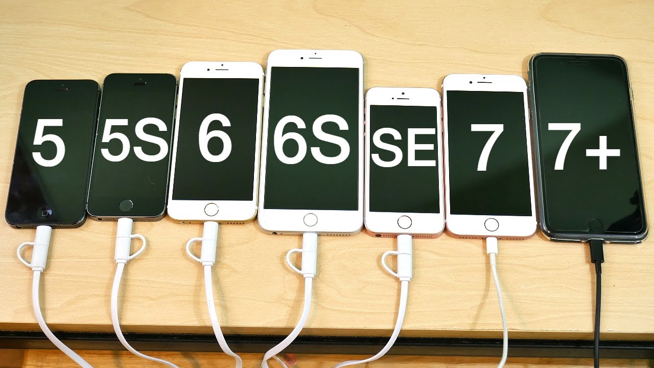 iPhone 5 vs iPhone 5S vs iPhone vs iPhone 6S vs iPhone SE vs 7 vs iPhone 7 Plus iOS 10.3 YouTube