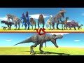 New trex in battle with every dinosaur  animal revolt battle simulator