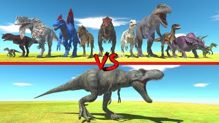 New T-rex in Battle with Every Dinosaur - Animal Revolt Battle Simulator