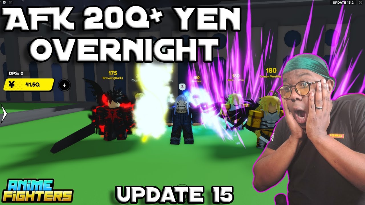 How to AFK 20Q+ Yen overnight using only an Autoclicker in Update 15 of Anime Fighters Simulator!