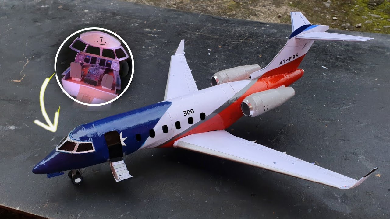 Montagem Bombardier challenger 300 escala 1/60 Papercraft - YouTube