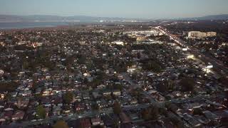East Palo Alto Drone Looking South Circling at Dusk - Droneshot DJI 0683