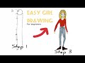 How to draw a girl in 3 steps for beginners