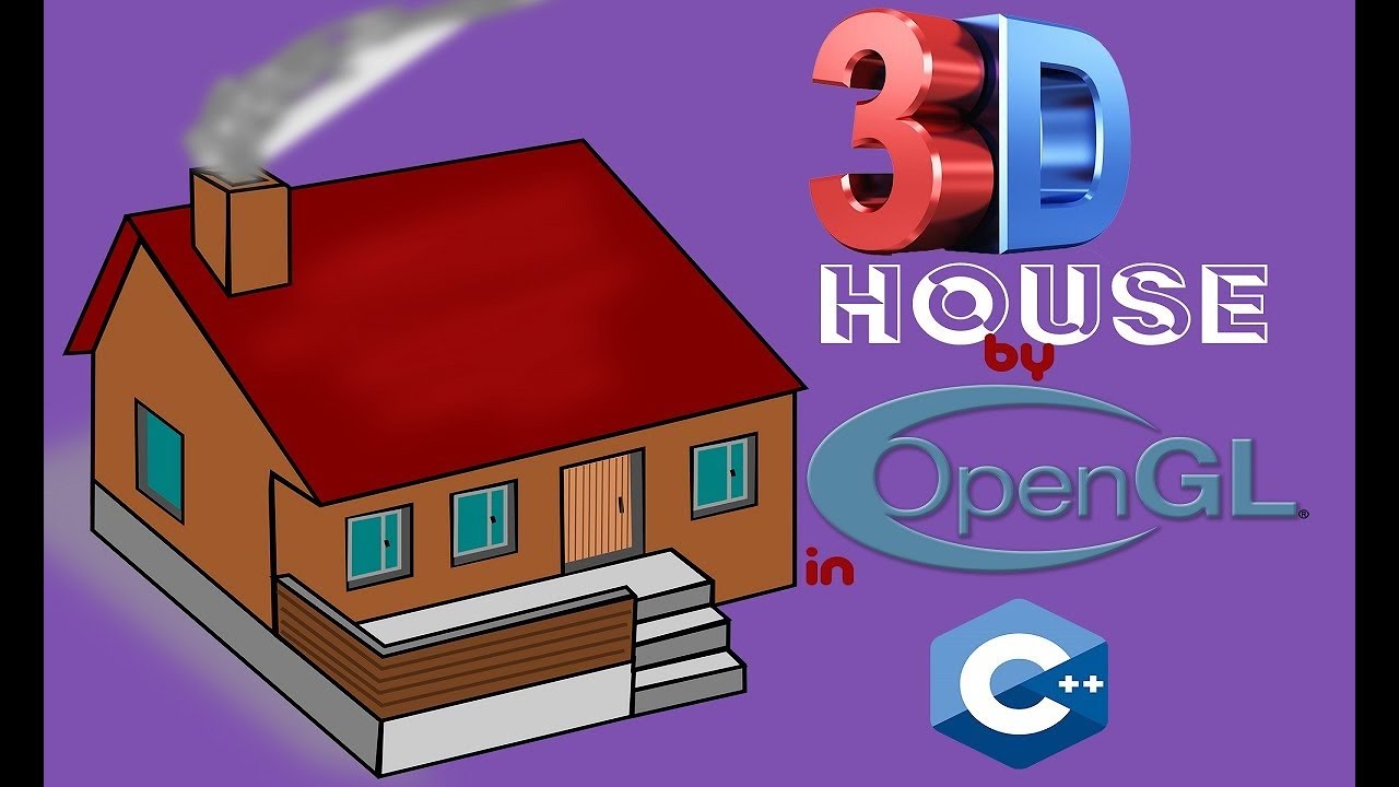 A 3d House By Opengl In C Computer Graphics YouTube