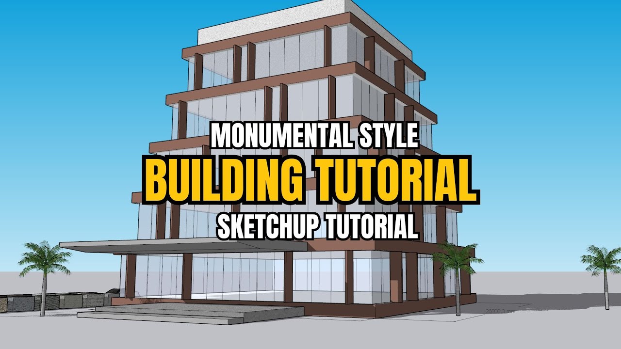 Piscout Build Tutorial SKETCHUP BUILDING TUTORIAL MONUMENTAL BUILDING CONTEMPORARY STYLE - YouTube