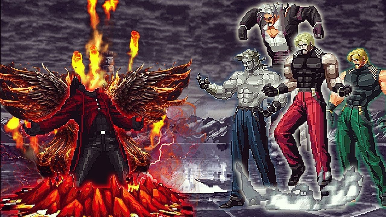 [KOF Mugen] Orochi Yasakani Flame Vs Bosses Rugal Team - YouTube