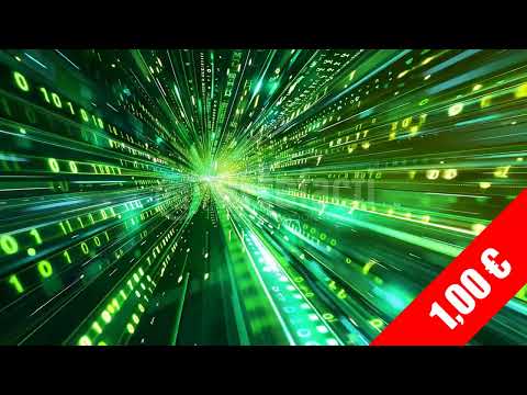 Light-Speed Binary Warp — Sci-Fi Data Stream Stock Video (HD)