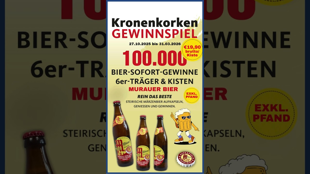 🍻 KRONENKORKEN GEWINNSPIEL MURAUER BIER! 🍻 🎉🎉🎉😀