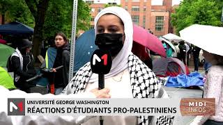 Université George Washington : Réactions d´étudiants pro-Palestiniens