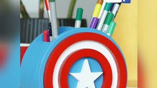 مقلمه مكتب علي شكل درع كابتن امريكا للاولاد بكل سهوله  Captain America desk pencilcase