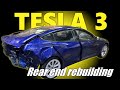 Rebuilding a wrecked Tesla 3. Ремонт кузова.