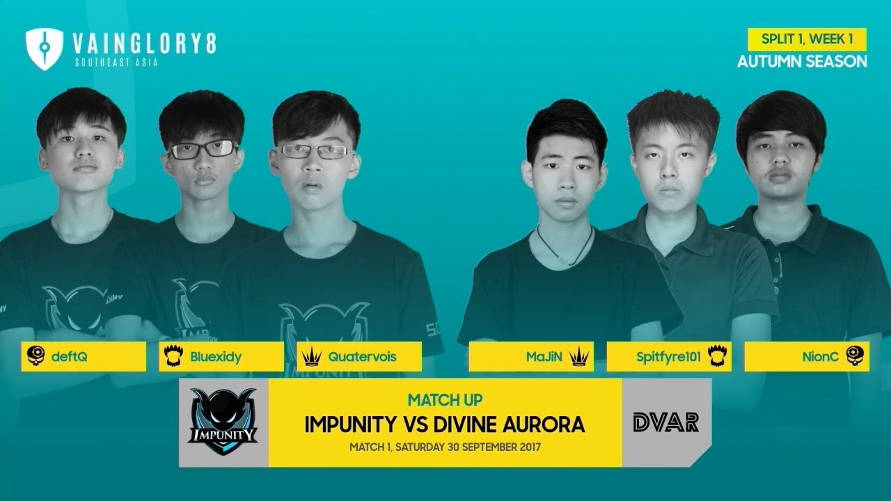 Impunity vs Divine Aurora Game 1 | Vainglory 8 SEA Autumn 2017 Split 1 Week 1