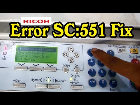 Error SC 551 Fix with in 10 Second Ricoh MP 1500, MP2000, MP1600