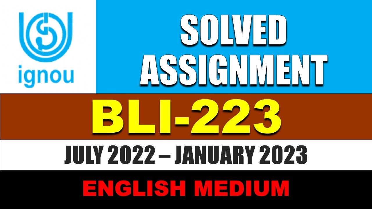 blis solved assignment 2022 23 in english