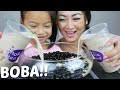Giant BOBA Milk Tea Mukbang | N.E Let's Eat
