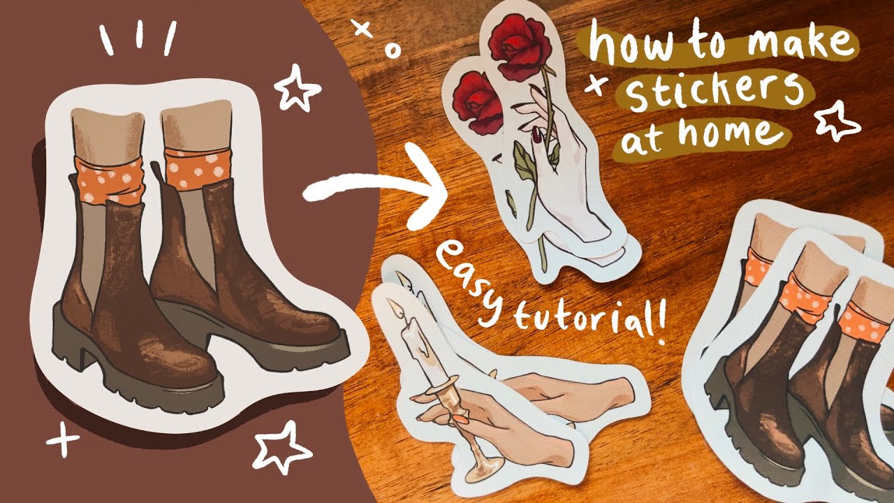 HOW I MAKE STICKERS WITH PROCREATE AND CRICUT easy die cut sticker