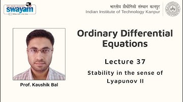 Lecture 37 : Stability in the sense of Lyapunov II