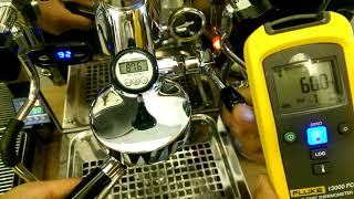 Expobar Brewtus with group thermometer and K type thermocouple - test flush and go