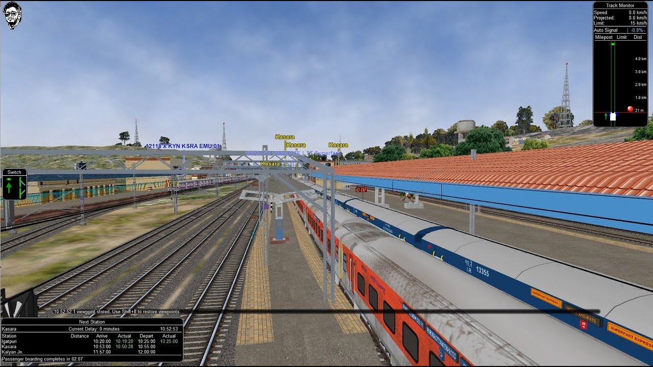 12118 MMR LTT Godavari Express ( Kasara to Kalyan )  | Khandesh - MSTS Open Rails Journey