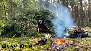 Бушкрафт приют для выживания в тайге строить | Живу один в медвежьей берлоге