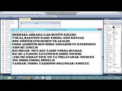 VİSUAL BASİC FORMA İCON EKLEME