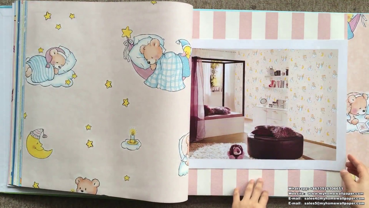 A40-17 Kids Room Funny Pattern Design PVC Kids Wallpaper Decorative