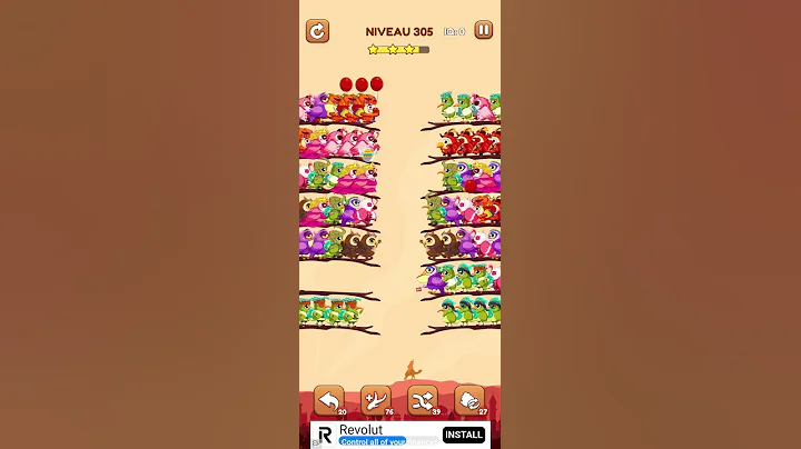 bird sort 2 color puzzle solution niveau 305 #games #gaming #puzzle #puzzlegame #androidgames