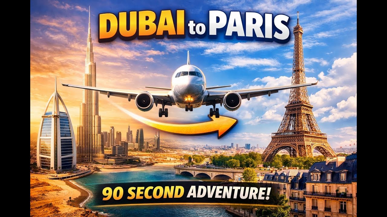 Dubai to Paris – 90 Seconds Travel Adventure ✈️🗼