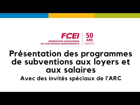 Webinaire avec l’ARC sur les programmes de subvention salariale et d’aide au loyer