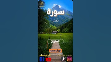 #القرآن_الكريم  #تلاوة_خاشعة  #ريلز  #سورة_الحشر  #القارئ_أنور_أبو_مسلم
