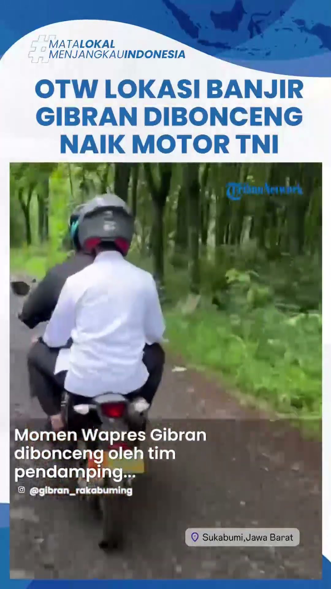 Momen Langka Wapres Gibran Naik Motor TNI 'OTW' Tinjau Lokasi Bencana Banjir \u0026 Longsor Sukabumi