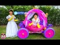 หนูยิ้มหนูแย้ม | รถเจ้าหญิงไปงานปาร์ตี้ Pretend Play with Disney Princess Carriage Ride On Toy