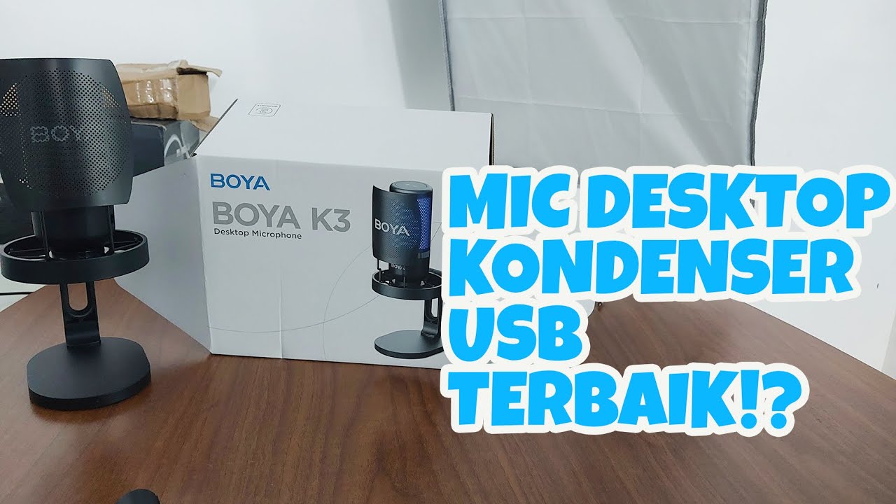 UNBOXING BOYA USB Kondensor Mikrofon K3/K9 Series Dekstop Plug and Play Mic Super-Cardioid
