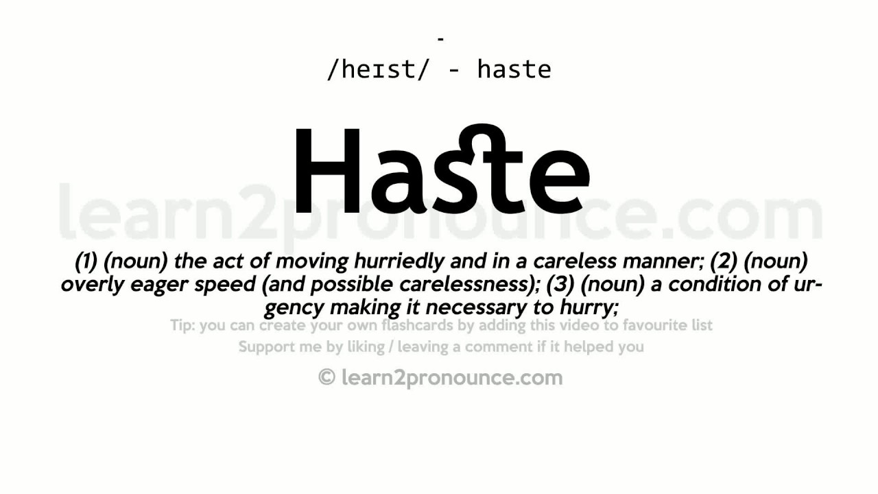 speech hasty definition