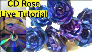 DVD Rose making full steps live tutorial / DVD Recycling /Best out of waste with DVD